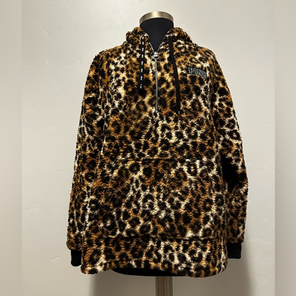PINK Cheetah Sherpa Hoodie